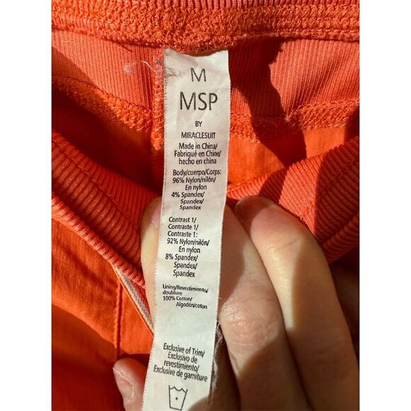 MSP Miraclesuit  Orange Woven Nylon Drawstring Straight Track Pants M Elastic - Picture 5 of 5
